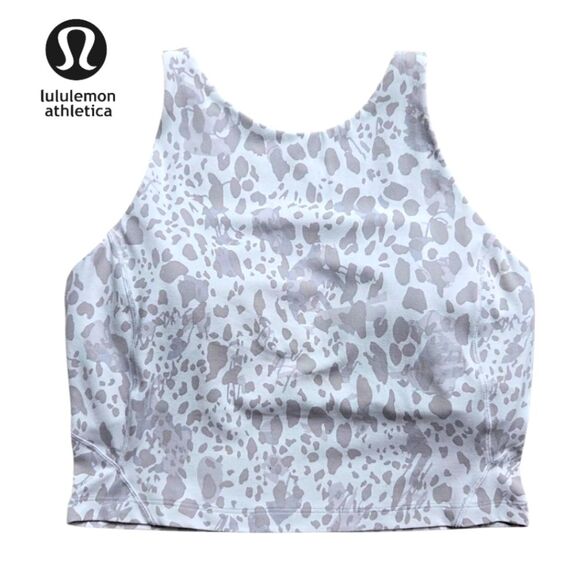 Lululemon Align High-Neck Tank Top Women Gray Cheetah Camo Antique Size 8 (M) - Picture 1 of 12